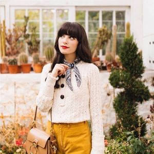 Free people winter white/cream ribbed sweater size XS